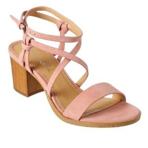 Splendid Blush Pink Suede Filipa Wood Block Heel Sandal 10